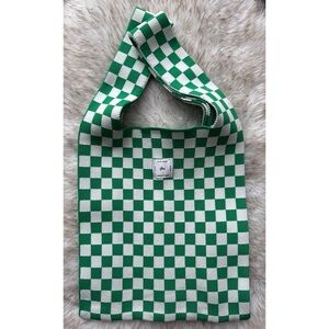 Yellow the Label - Green & White Checkered Knit Bag